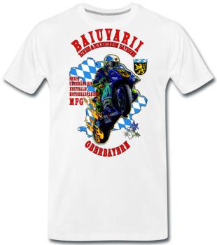 Weißes unisex Oberbayern Biker Baiuvarii.eu T-shirt