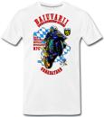 Weißes unisex Oberbayern Biker Baiuvarii.eu T-shirt